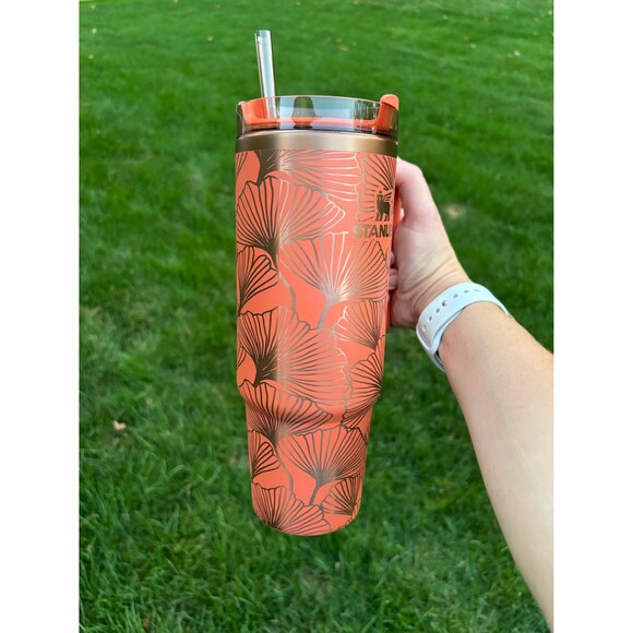 30oz Ginkgo Biloba Leaves Pumpkin Spice Stanley Fall Stanley Laser Engraved - Picture 3 of 9